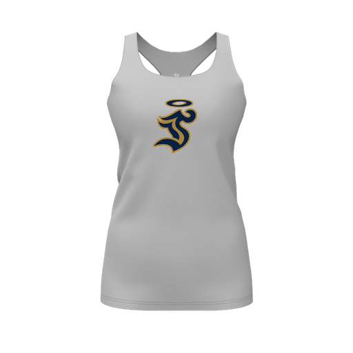 [FT0TRBGY-FYS-LOGO1] Decker Racerback Tank Top (Female Youth S, Gray, Logo 1)