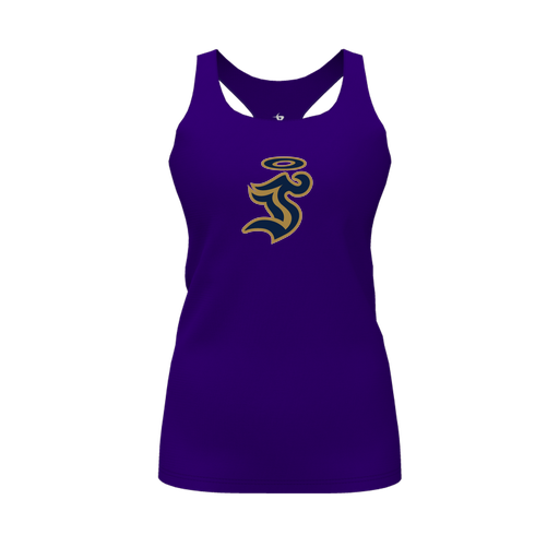 [FT0TRBPP-FYS-LOGO1] Decker Racerback Tank Top (Female Youth S, Purple, Logo 1)