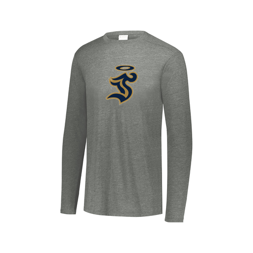 [FTLCUBGY-AXS-LOGO1] Decker Men's Tri-Blend T-Shirt - Long Sleeve (Adult XS, Gray, Logo 1)