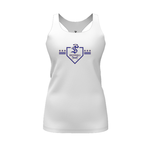 [CUS-DFW-RCBK-PER-WHT-FYS-LOGO3] Racerback Tank Top (Female Youth S, White, Logo 3)