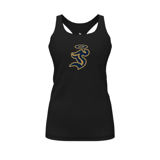 [FT0TRBBK-FYS-LOGO1] Decker Racerback Tank Top (Female Youth S, Black, Logo 1)