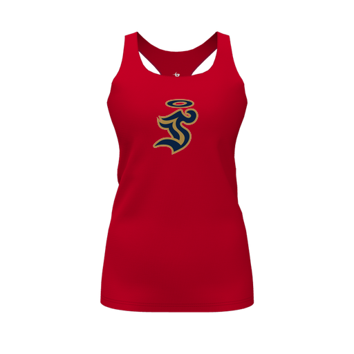 [FT0TRBRD-FYS-LOGO1] Decker Racerback Tank Top (Female Youth S, Red, Logo 1)