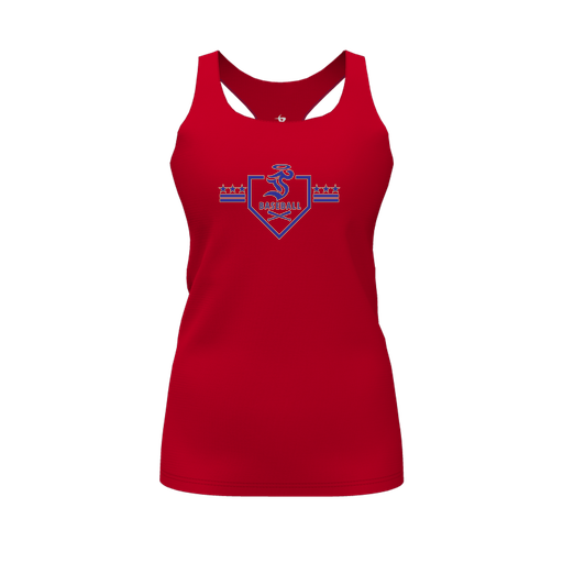 [CUS-DFW-RCBK-PER-RED-FYS-LOGO3] Racerback Tank Top (Female Youth S, Red, Logo 3)