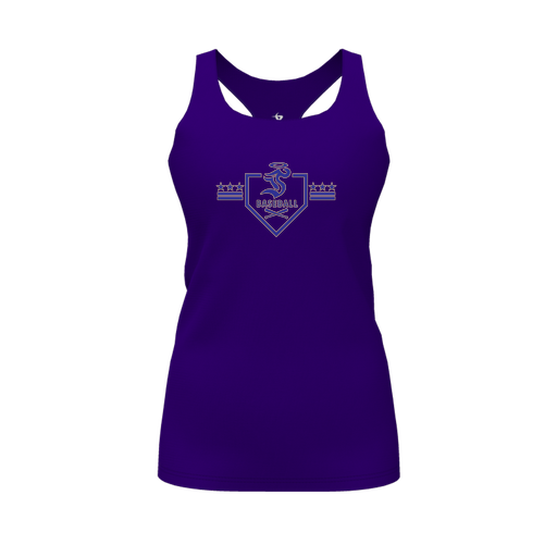 [CUS-DFW-RCBK-PER-PUR-FYS-LOGO3] Racerback Tank Top (Female Youth S, Purple, Logo 3)