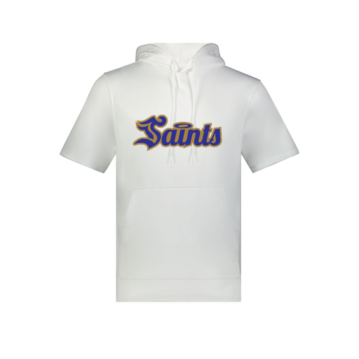 [6871.005.S-LOGO2] Men's Dri Fit Short Sleeve Hoodie (Adult S, White, Logo 2)