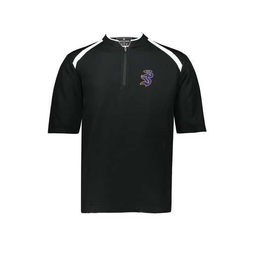 [229581-AS-BLK-LOGO1] Men's Dugout Short Sleeve Pullover (Adult S, Black, Logo 1)