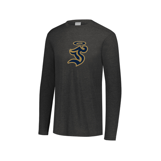 [FTLCUBBK-AXS-LOGO1] Decker Men's Tri-Blend T-Shirt - Long Sleeve (Adult XS, Black, Logo 1)