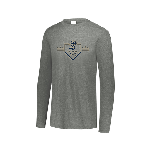 [FTLCUBGY-AXS-LOGO3] Decker Men's Tri-Blend T-Shirt - Long Sleeve (Adult XS, Gray, Logo 3)