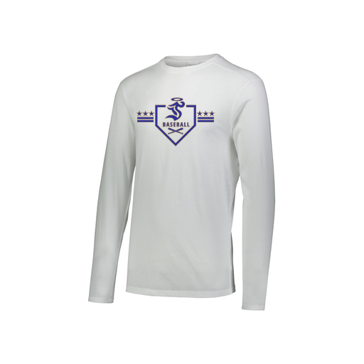 [3076.005.S-LOGO3] Youth LS Ultra-blend T-Shirt (Youth S, White, Logo 3)