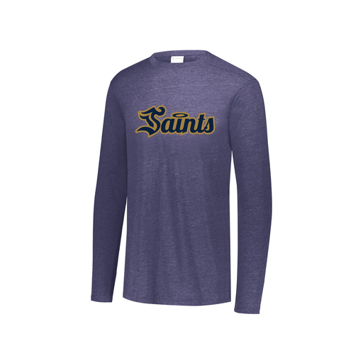 [FTLCUBNV-YS-LOGO2] Decker Youth Tri-Blend T-Shirt - Long Sleeve (Youth S, Navy, Logo 2)