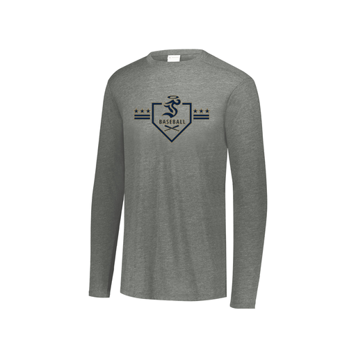 [FTLCUBGY-YS-LOGO3] Decker Youth Tri-Blend T-Shirt - Long Sleeve (Youth S, Gray, Logo 3)