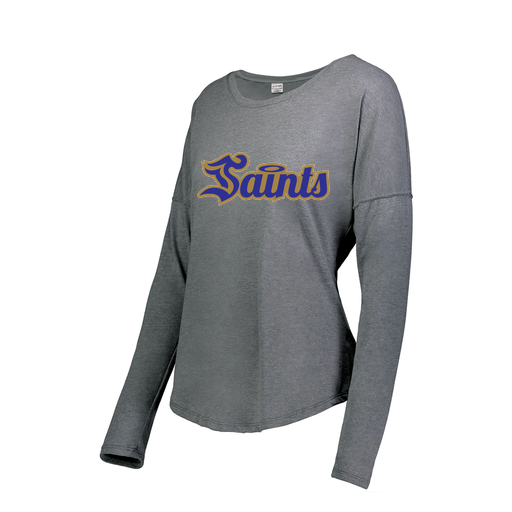 [3077.013.S-LOGO2] Ladies LS Ultra-blend T-Shirt (Female Adult S, Gray, Logo 2)